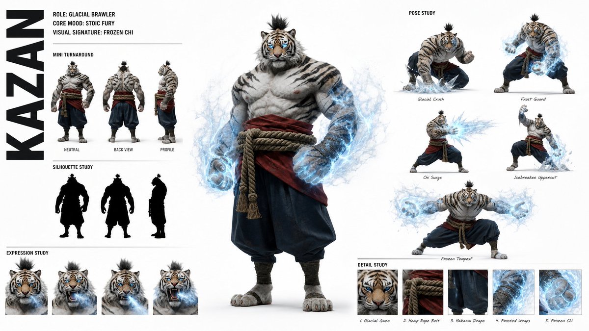 High-Fashion Character Concept Art Sheet