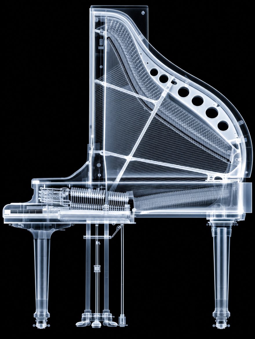 X-Ray Transparent Grand Piano