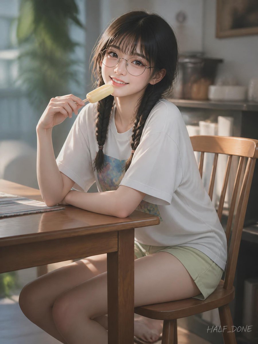 Sunlit Cafe Popsicle Portrait