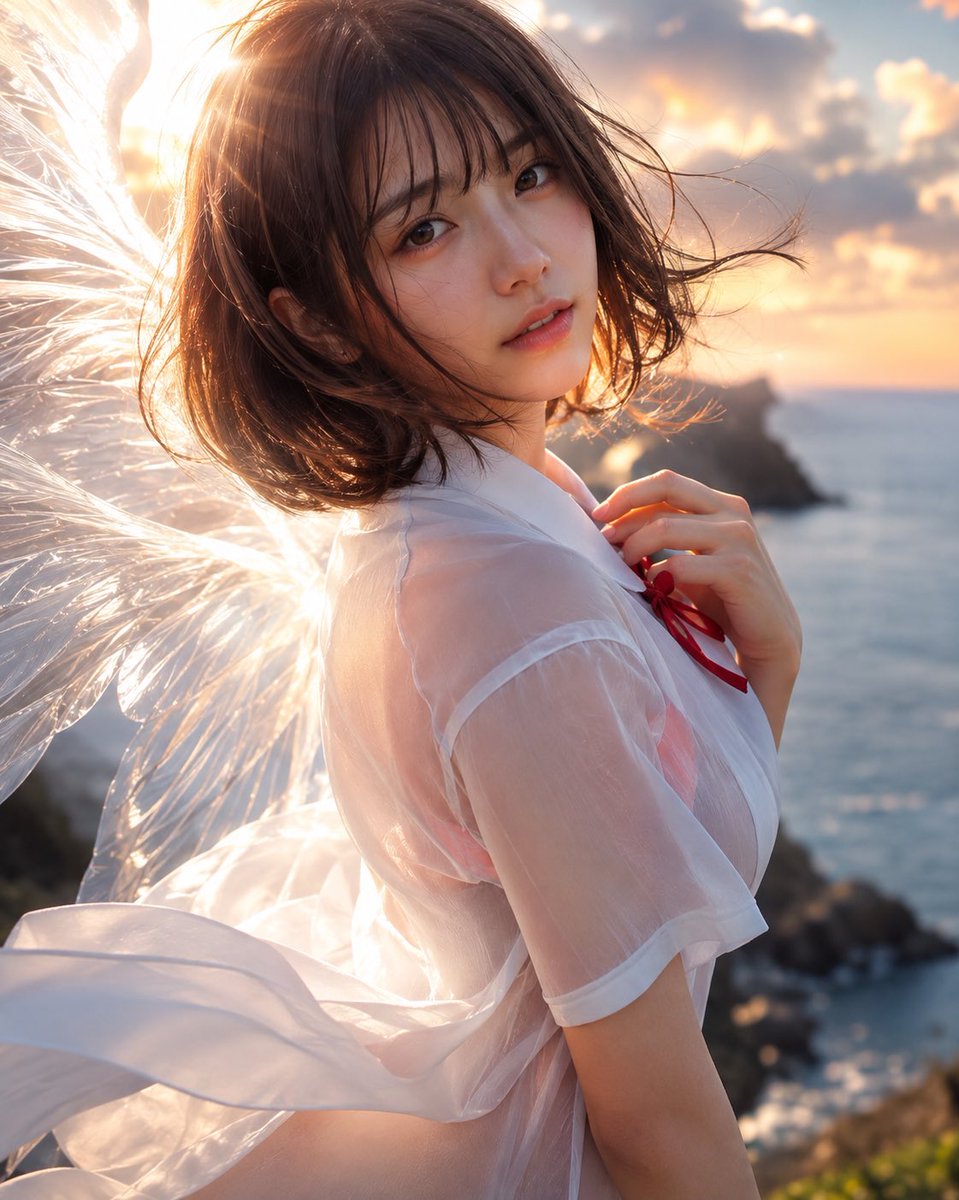 Angel Girl at Sunset Coast