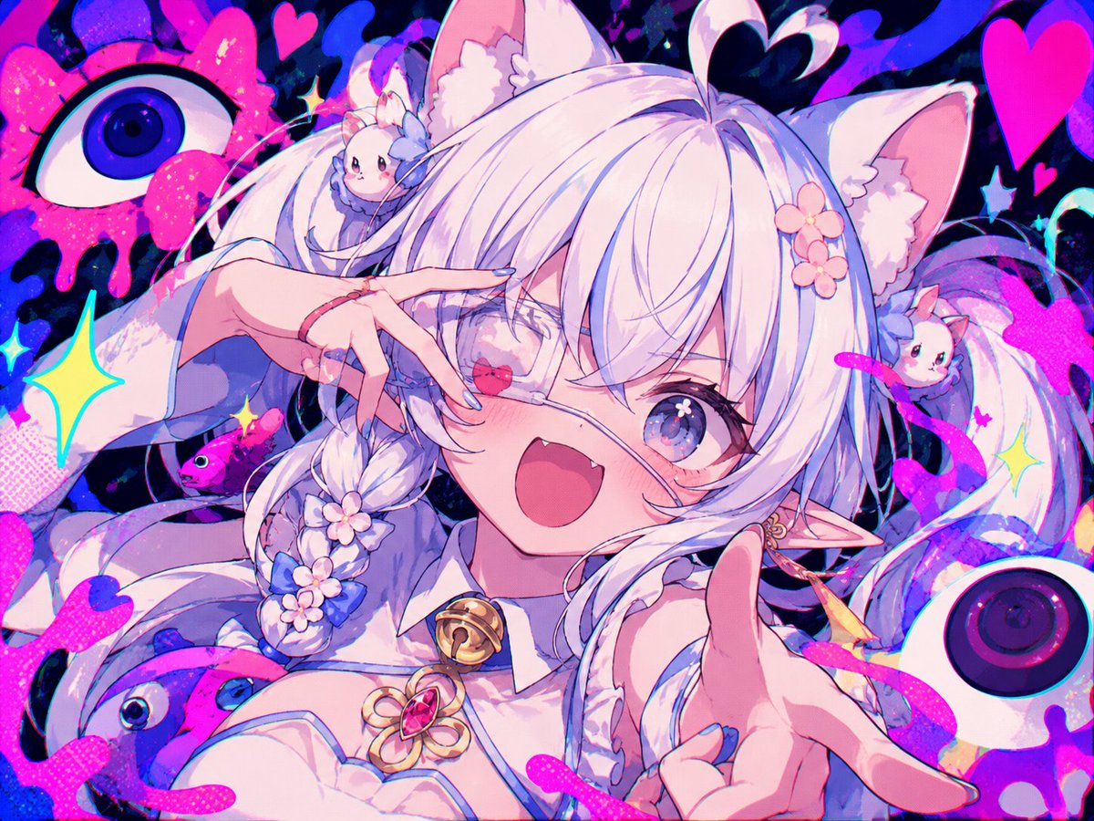 Neon Cat-Eared Idol Close-Up