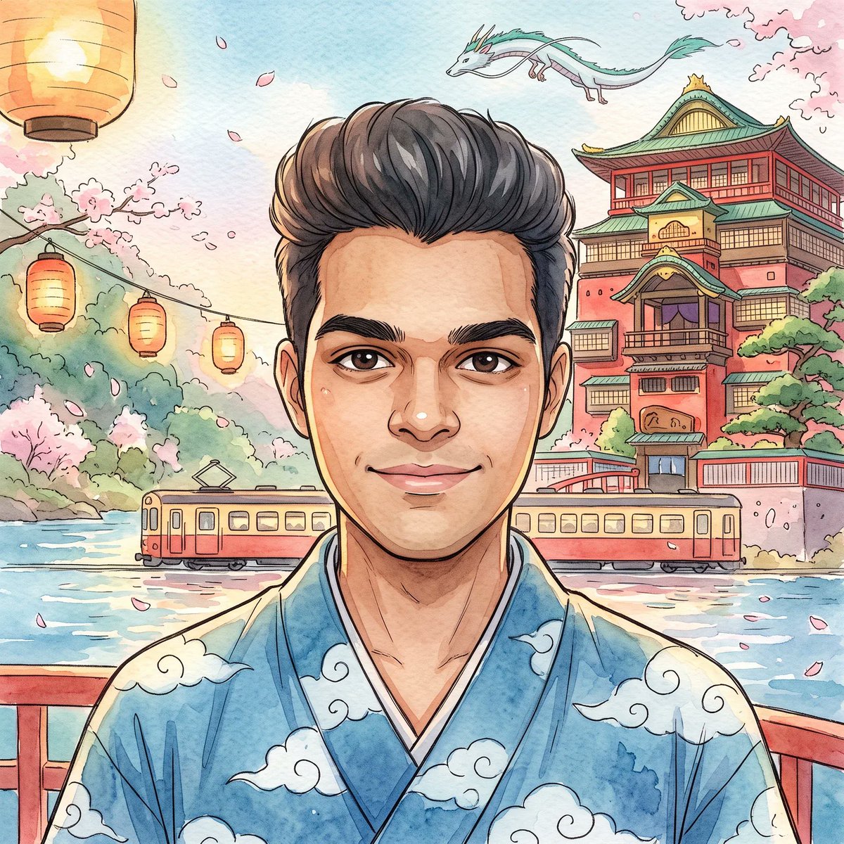 Profile / Avatar - Spirited Away Watercolor Portrait - Image 1