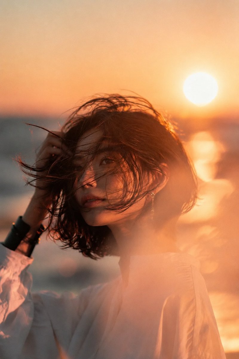 Cinematic Beach Sunset Portrait