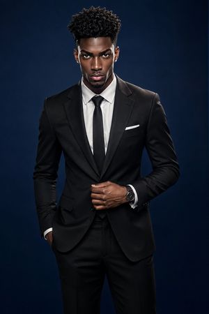 Ultra-Realistic Formal Studio Photography — Create an ultra-photorealistic high-end studio photoshoot of a {argument name="subject" default="handsome European m