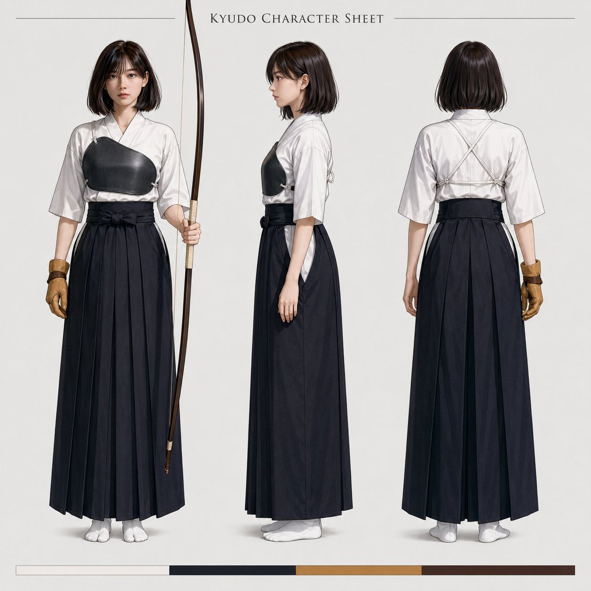 Kyudo Anime Character Sheet and Stage Setting