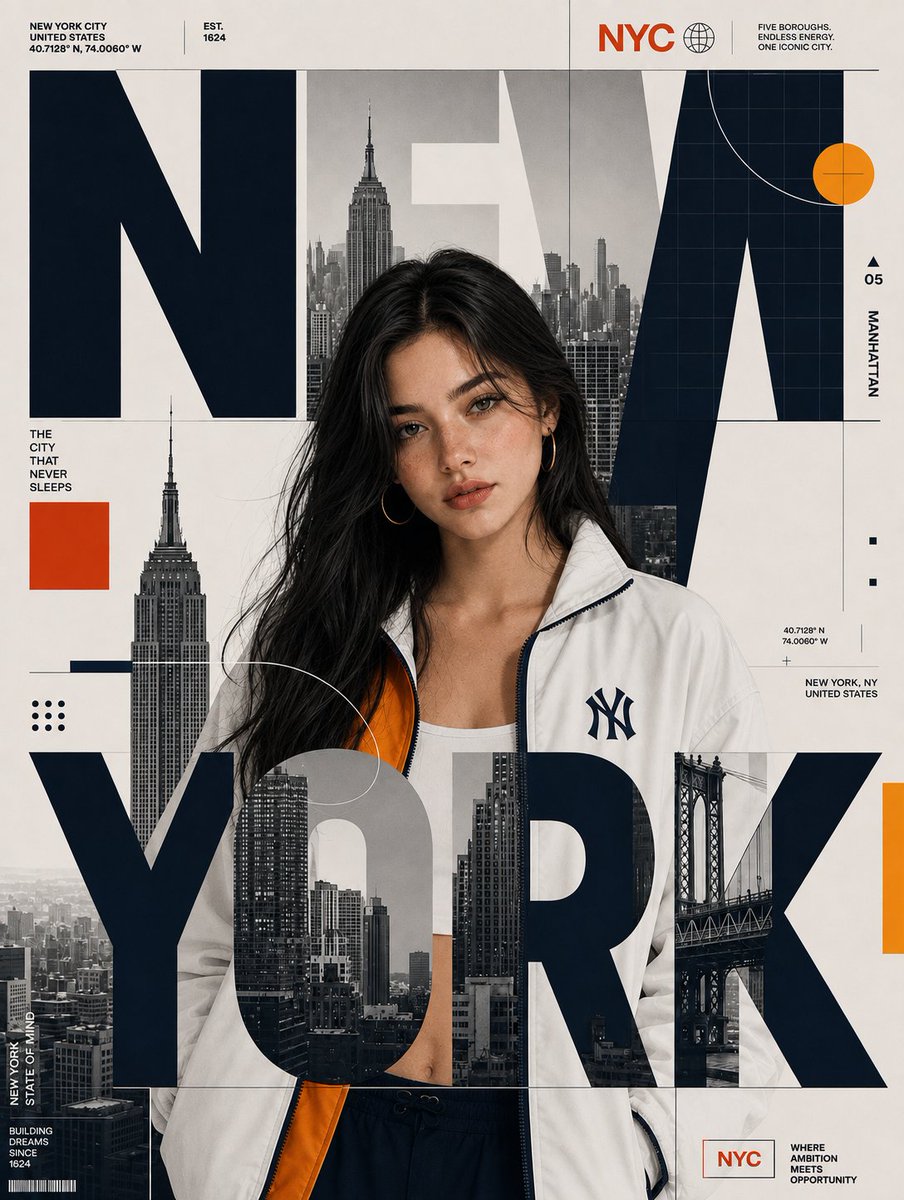 Editorial City Poster with Layered Typography
