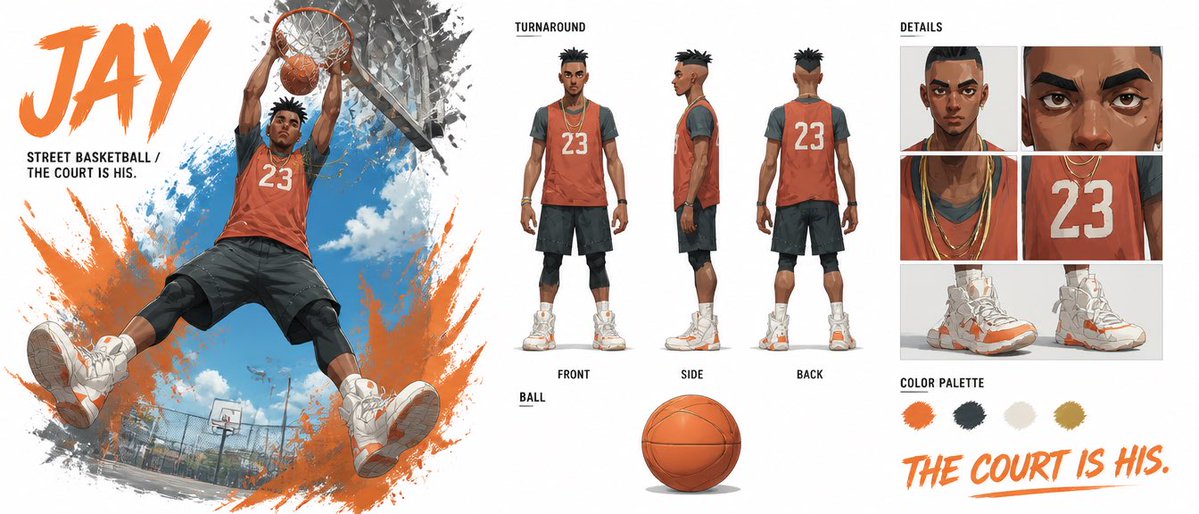 Basketball Character Bible Sheet