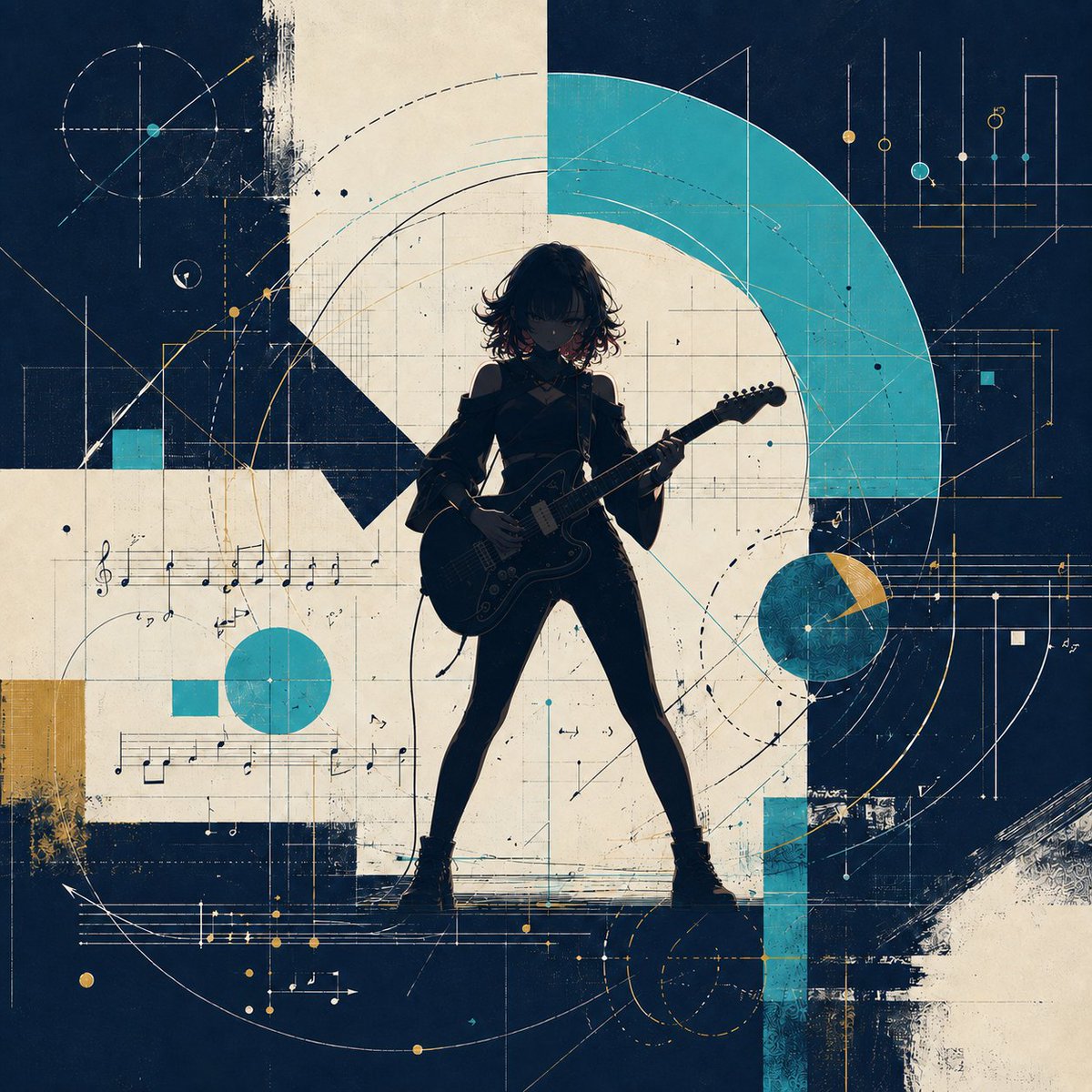 Abstract Rock Guitarist Album Art