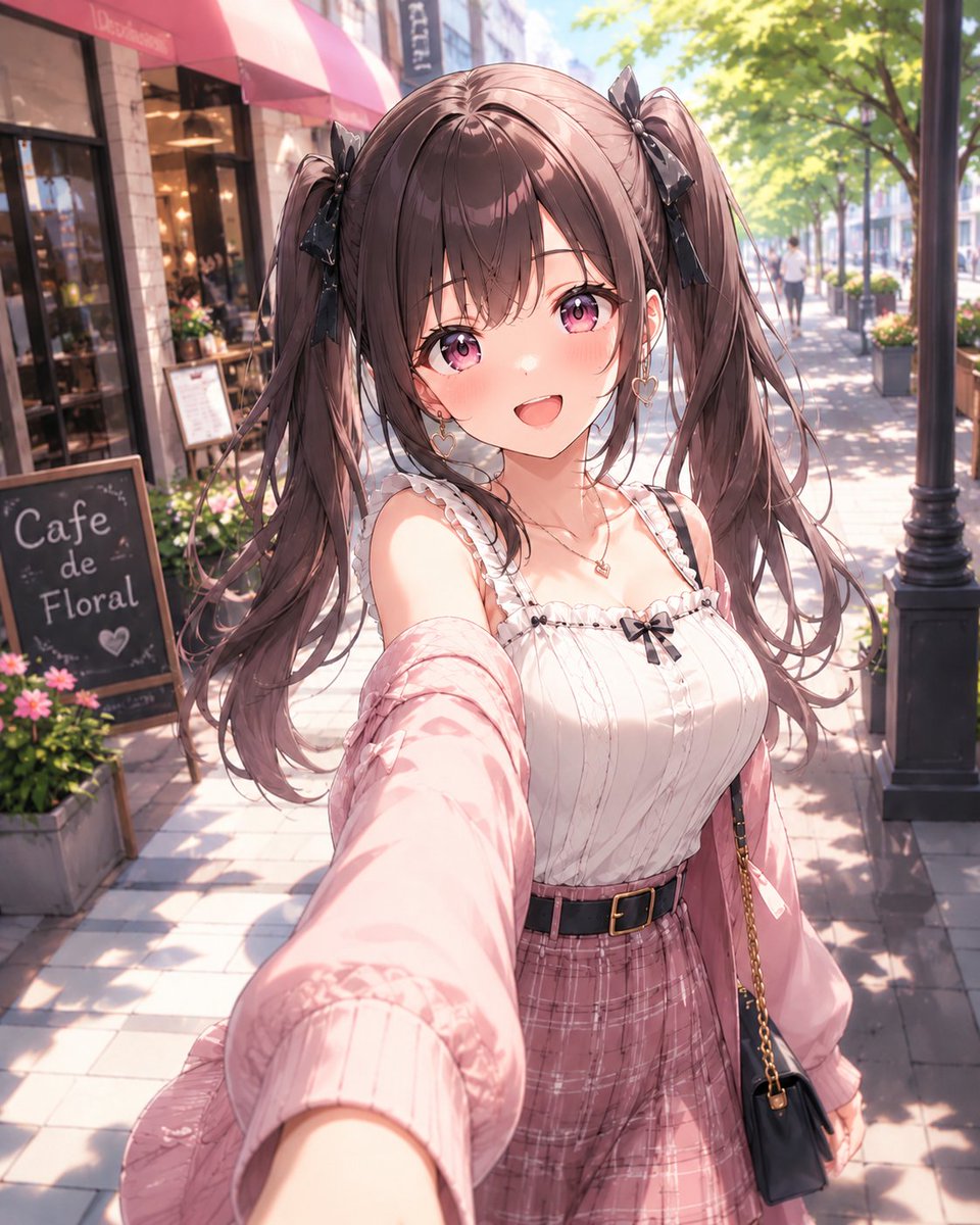 Anime Cafe Street Selfie