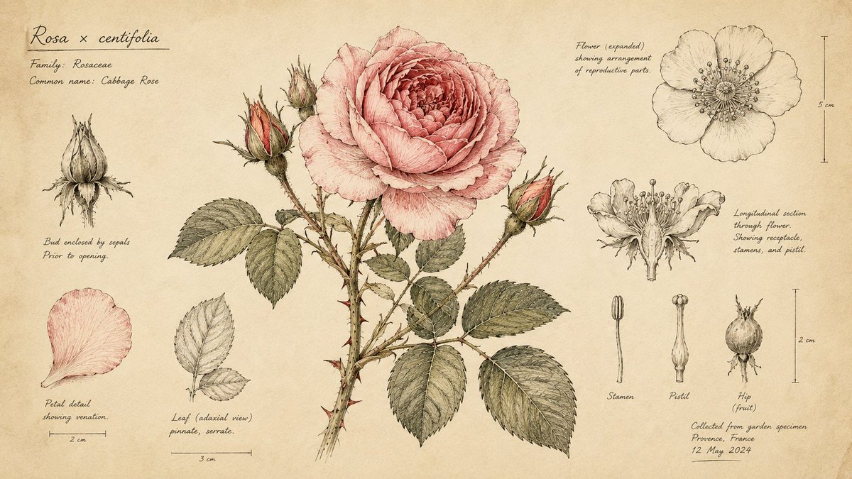 Hand-Drawn Botanical Sketchbook Illustration
