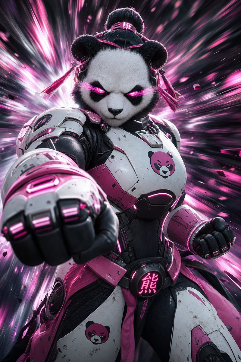Cyber Mech Panda Warrior 3D Art