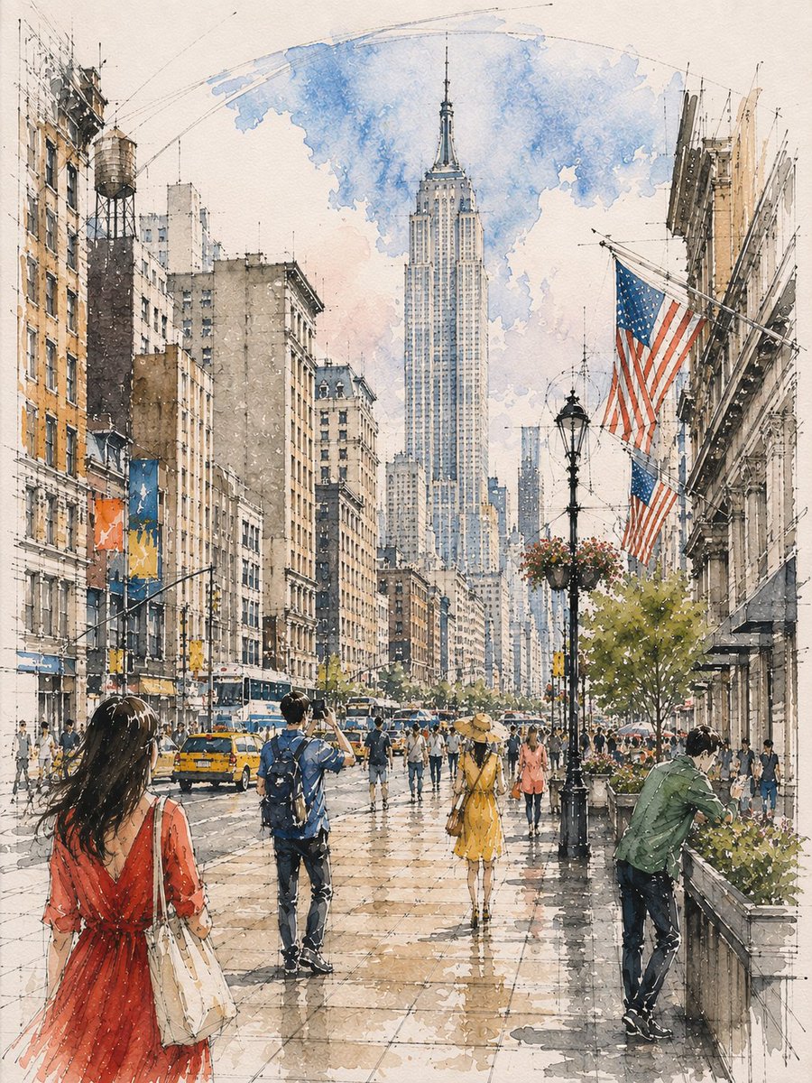 Architectural Watercolor Sketch