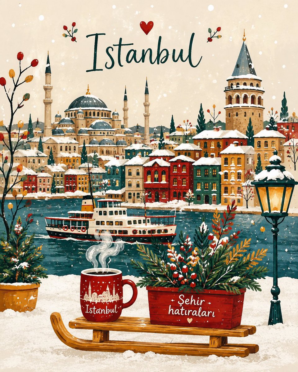 Winter Storybook Folk-Art Illustration