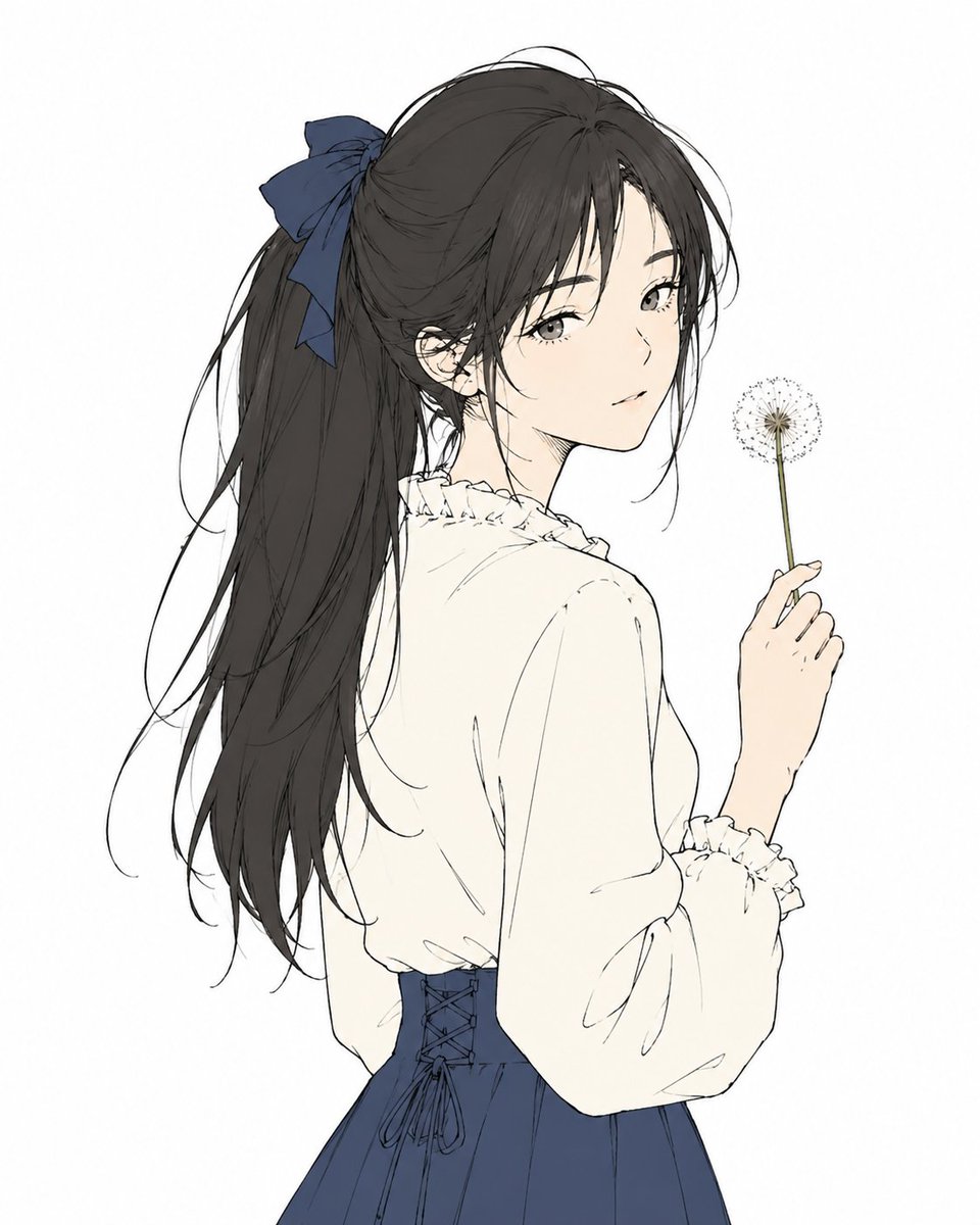 Anime Girl Holding Dandelion