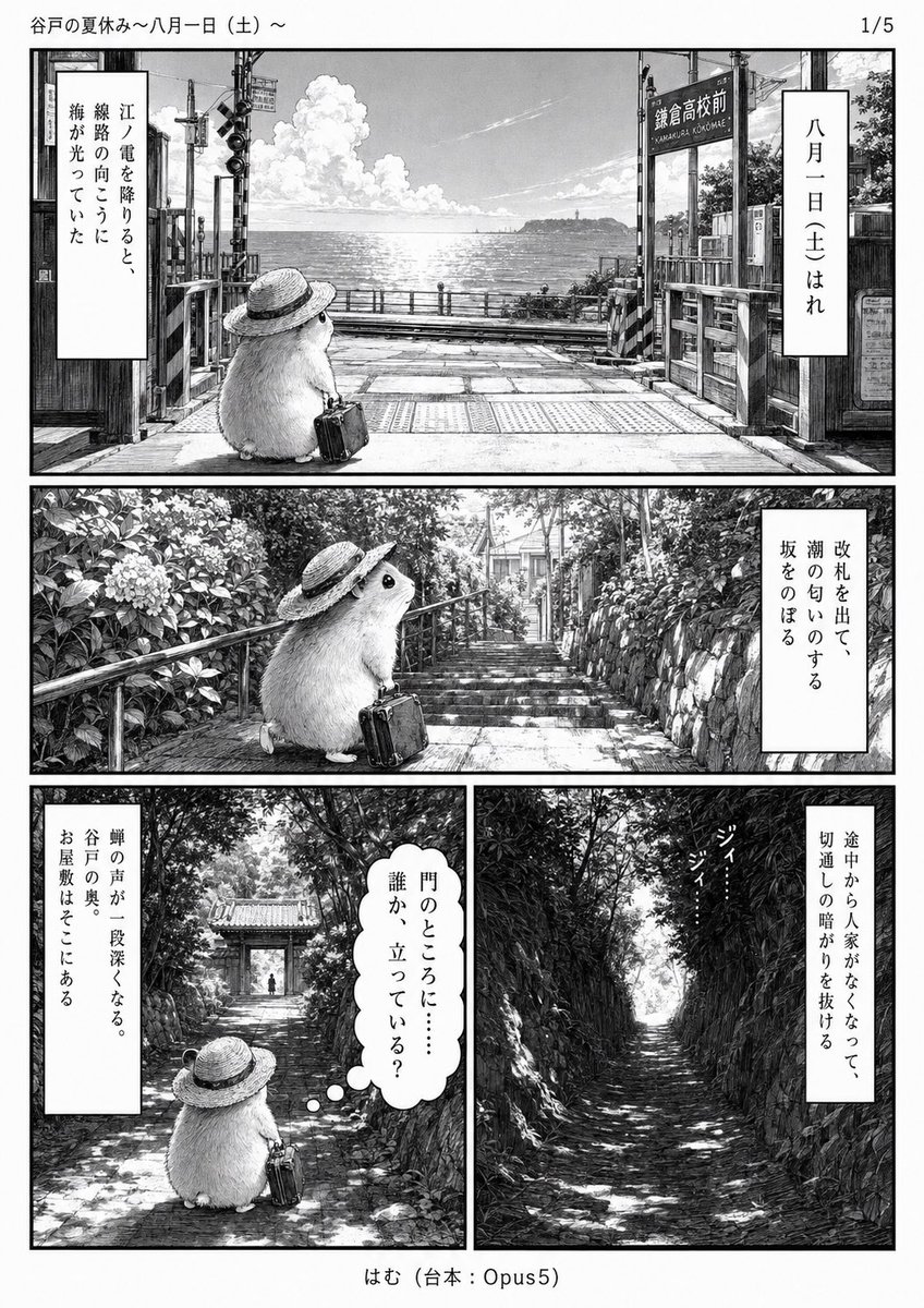 Monochrome Summer Hamster Manga Page