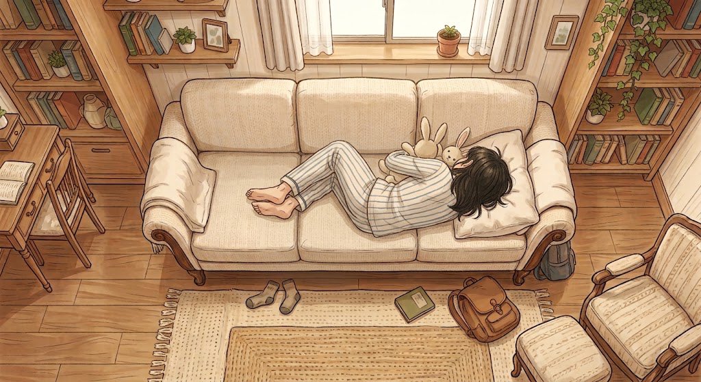 Cozy Anime Reading Room Nap