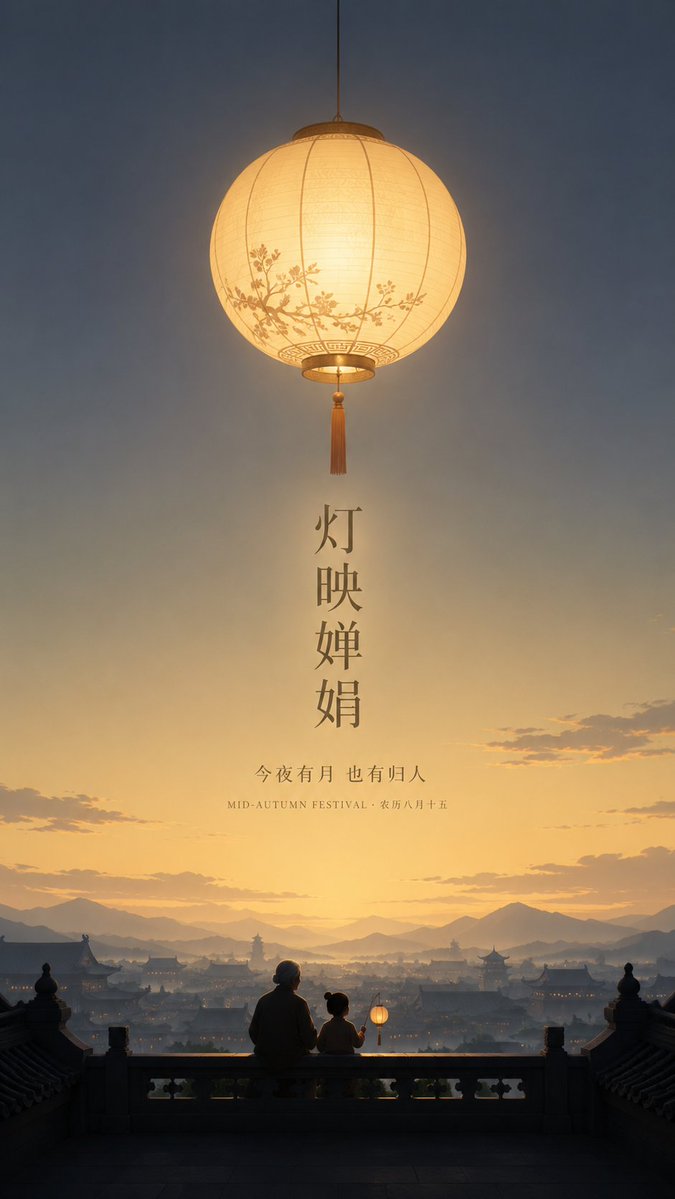 Serene Mid-Autumn Lantern Poster