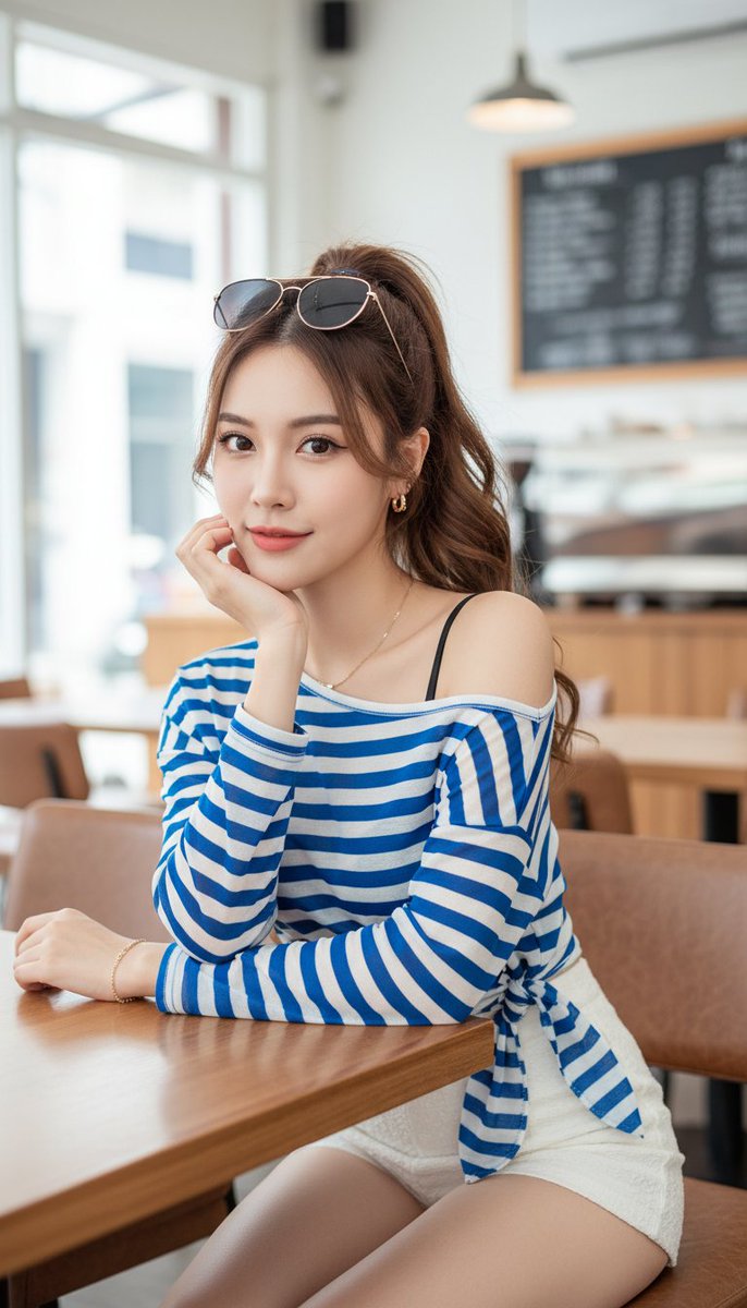 Social Media Post - Stylish Woman in Modern Cafe - Image 3