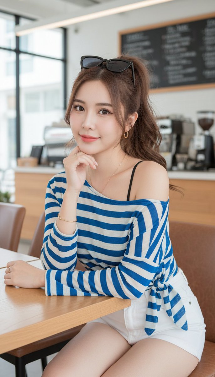 Social Media Post - Stylish Woman in Modern Cafe - Image 4
