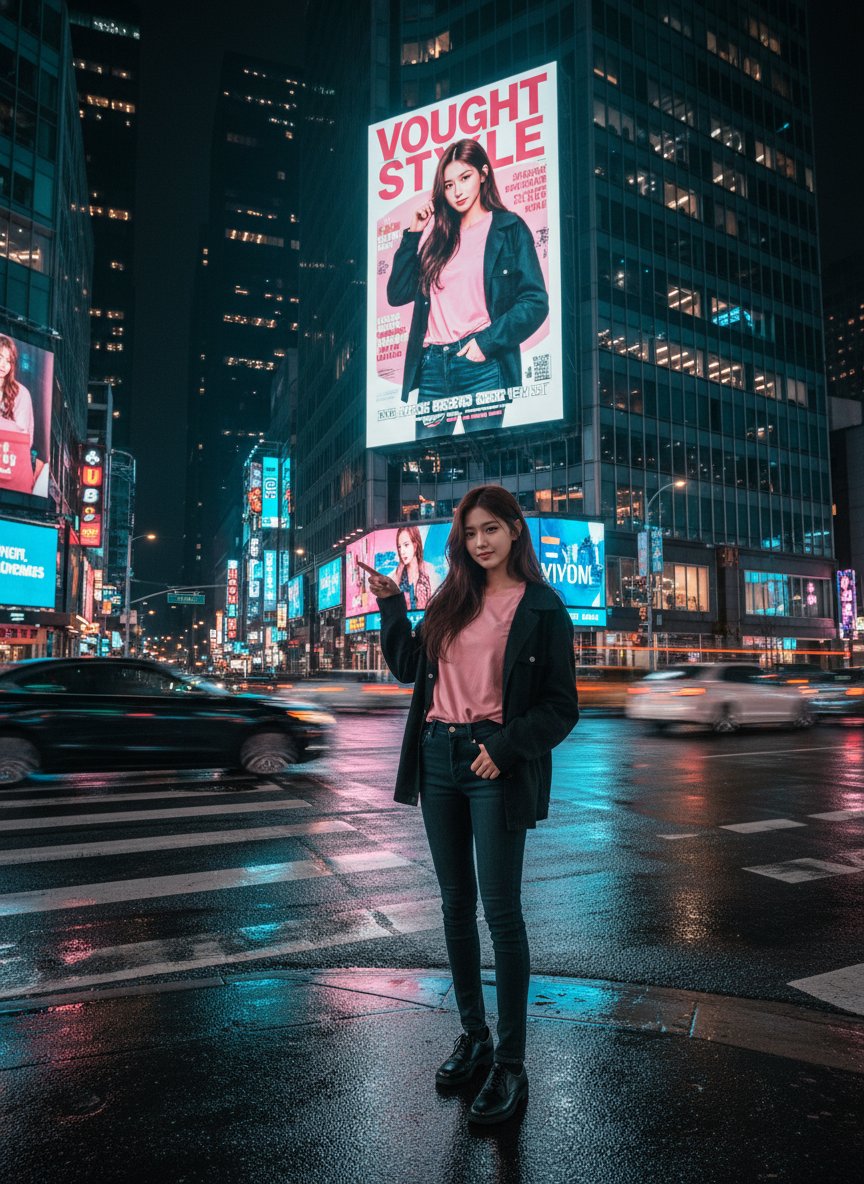 Product Marketing - Cinematic Urban Night Billboard Portrait - Image 1