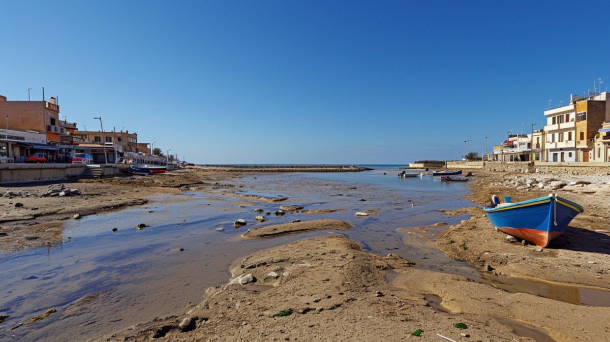 Mediterranean Low Tide Harbor