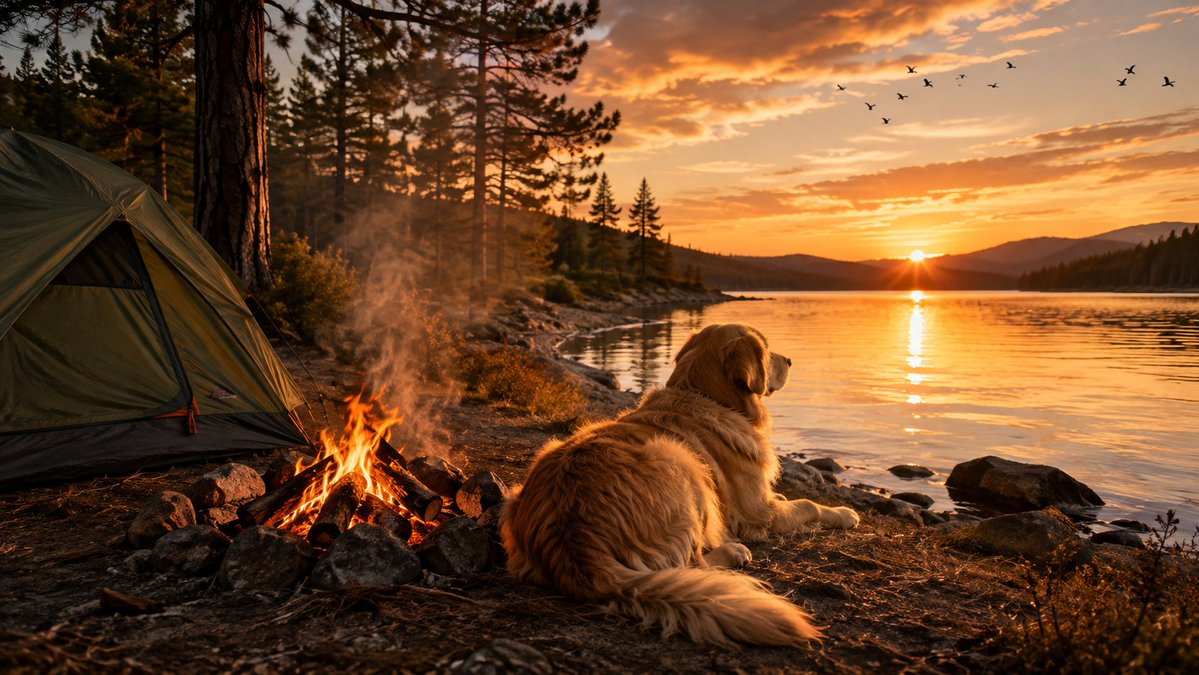 Golden Retriever Mountain Sunset Photography
