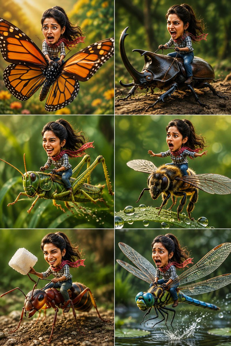 Tiny Adventurer Giant Insect Collage