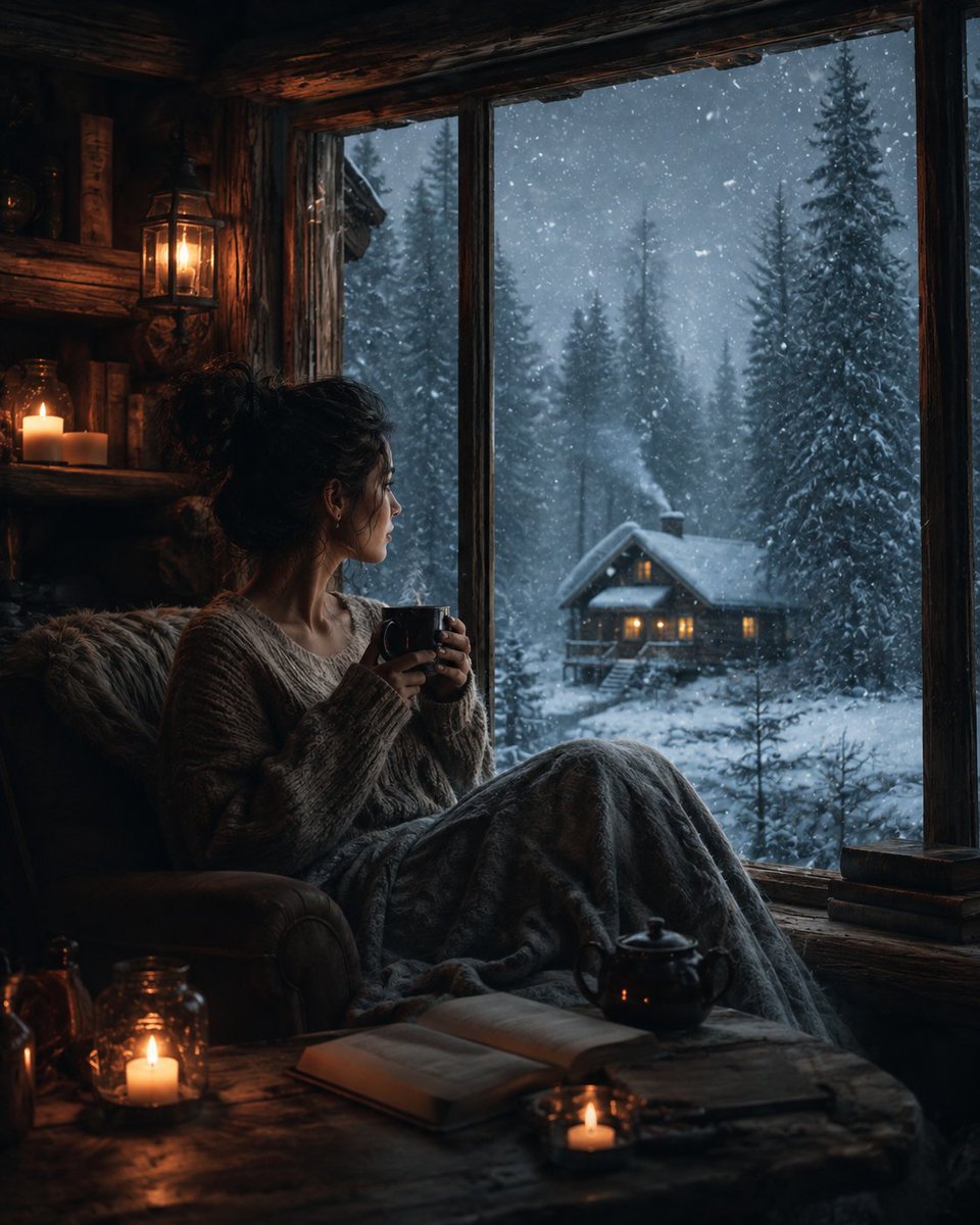 Cinematic Winter Cabin Solitude