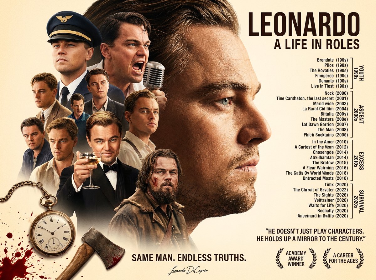 Leonardo Career Collage Poster
