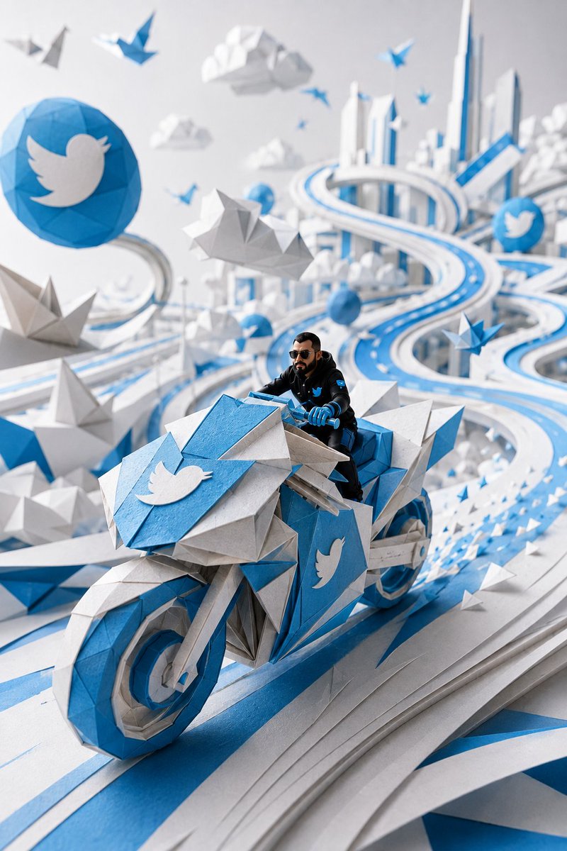 Twitter Papercraft Motorcycle City