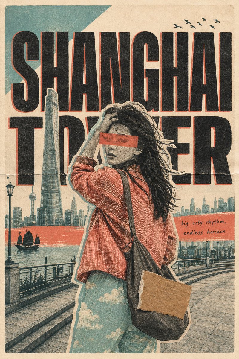Risograph Collage Travel Poster