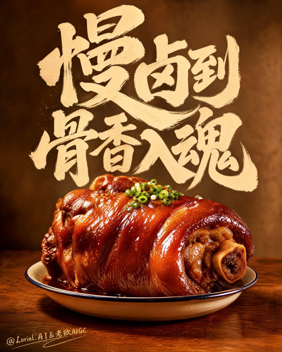 Gourmet Braised Pork Knuckle Advertising Poster