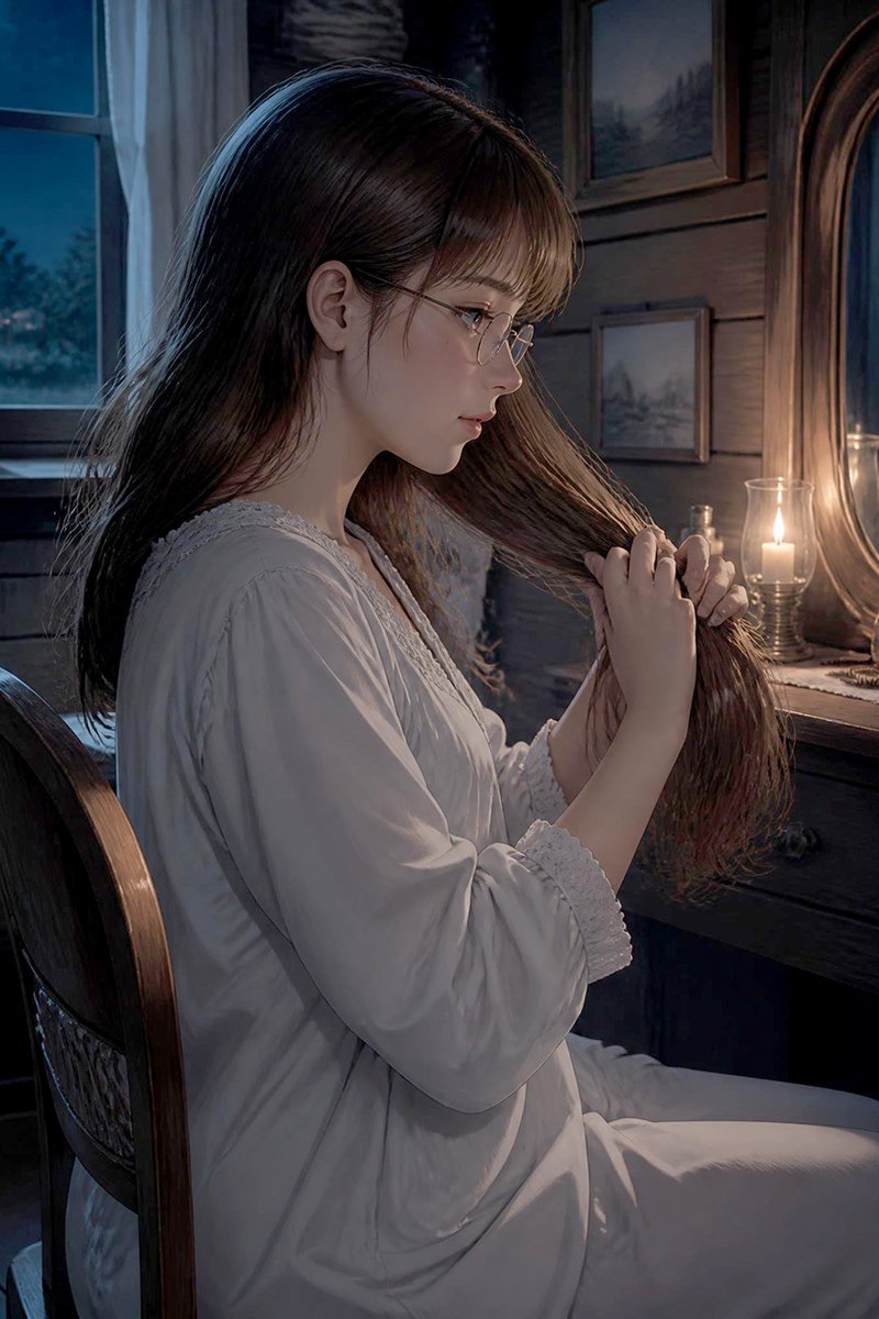Moonlit Victorian Night Portrait