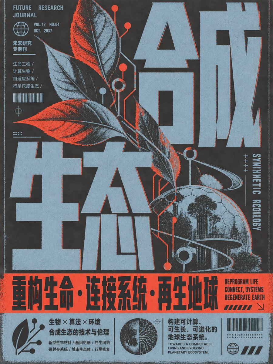 Retro Futurist Synthetic Ecology Poster