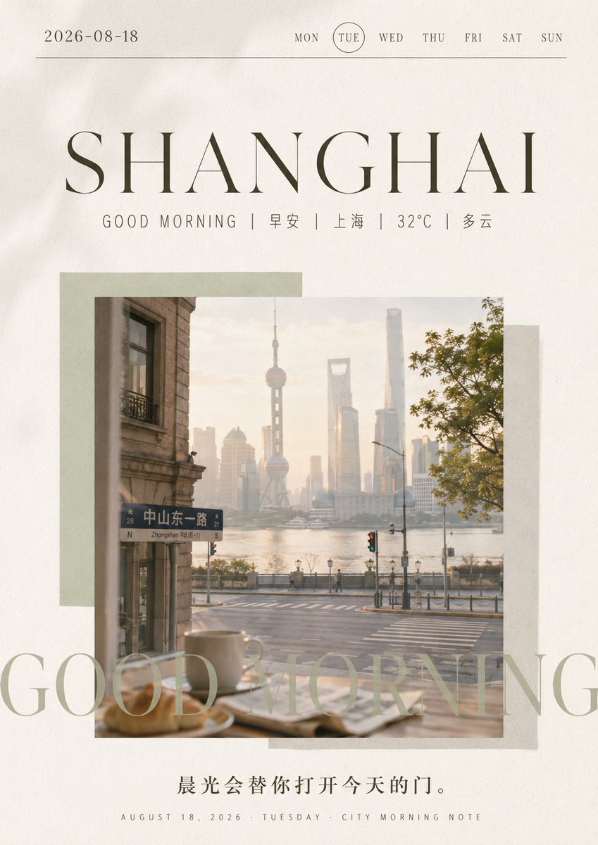 Shanghai Morning Calendar Poster