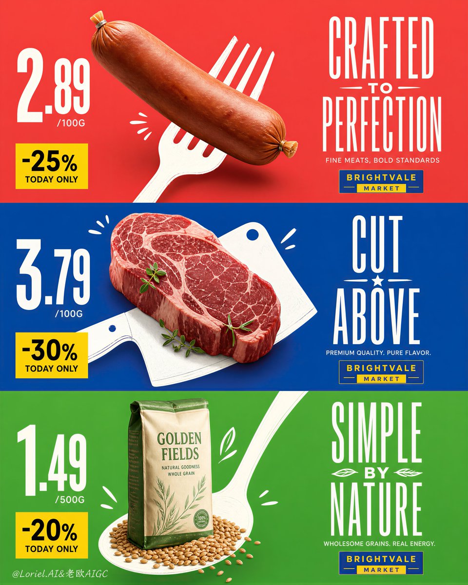 Premium Supermarket Triptych Campaign