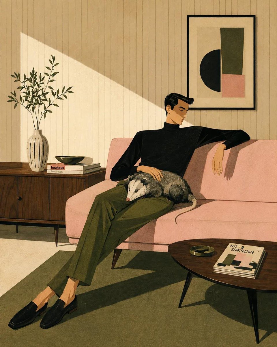 Mid-Century Modern Lifestyle Illustration