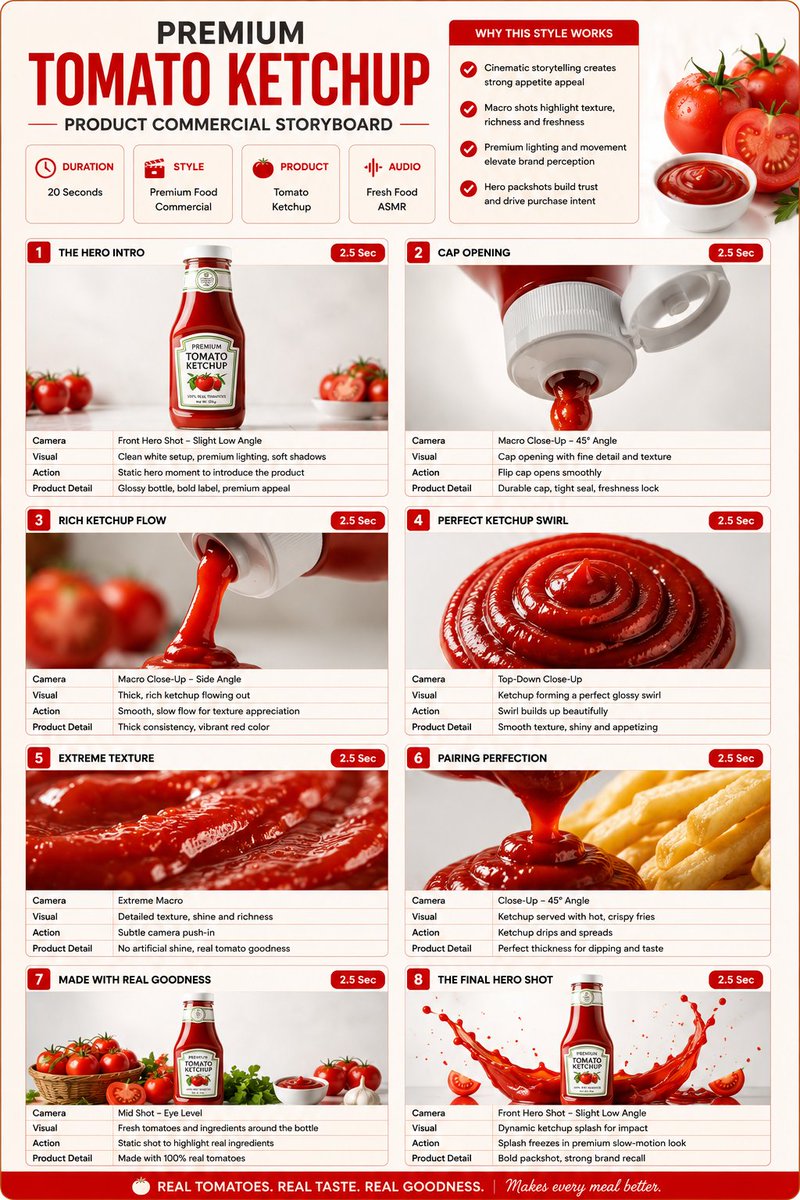 Premium Ketchup Commercial Storyboard