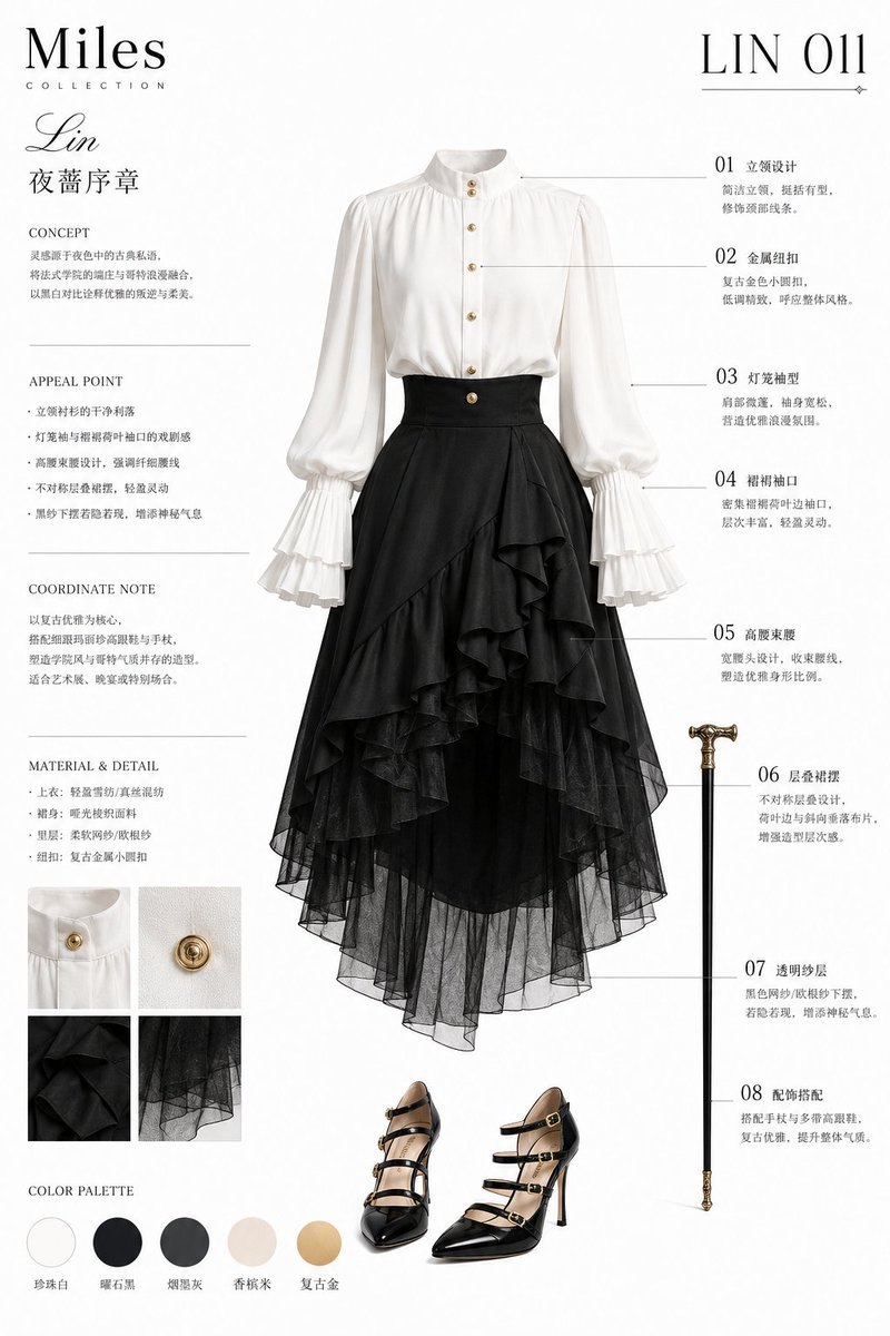 French Preppy Gothic Fashion Style