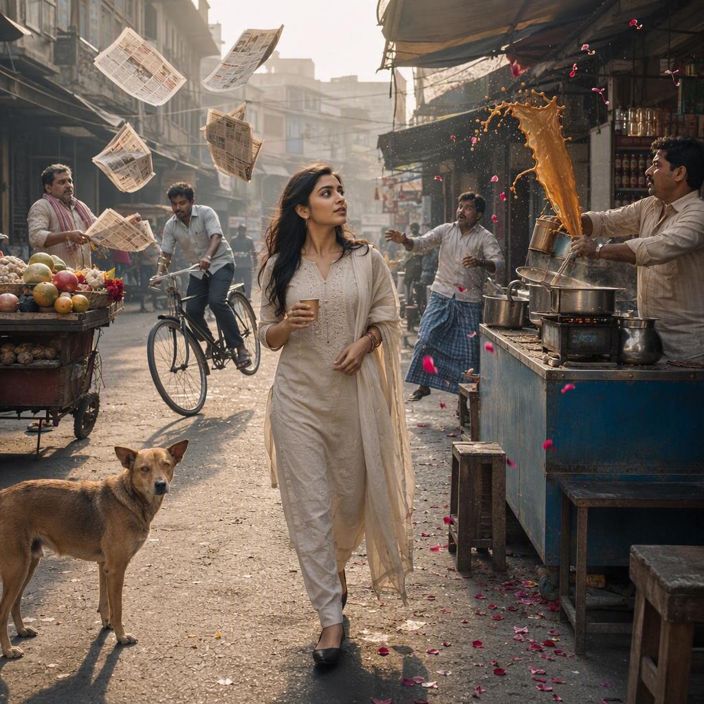 Indian Street Market Time-Freeze Photograph