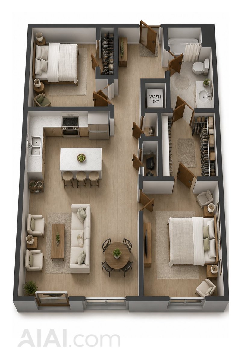 2D Floor Plan to 3D Dollhouse View