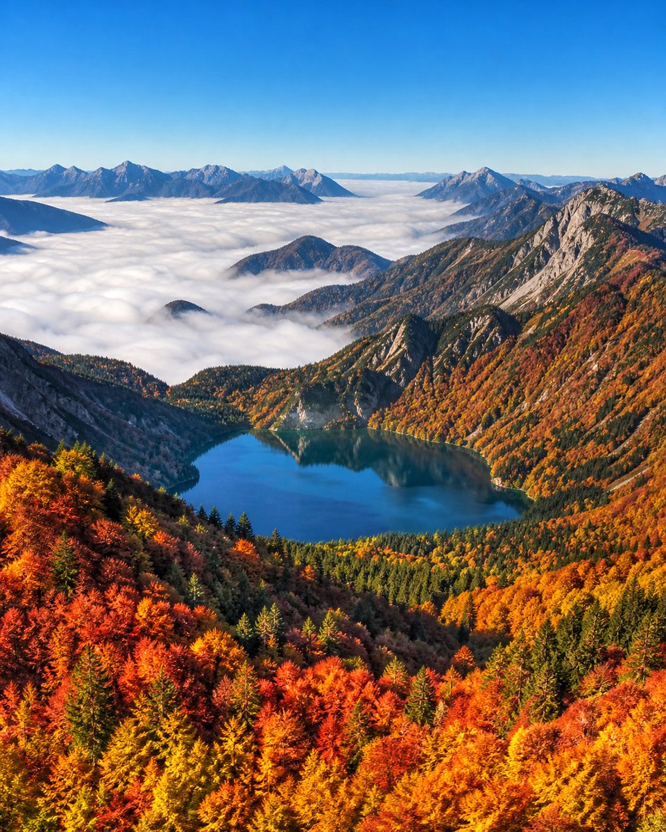 Autumn Alpine Lake Panorama