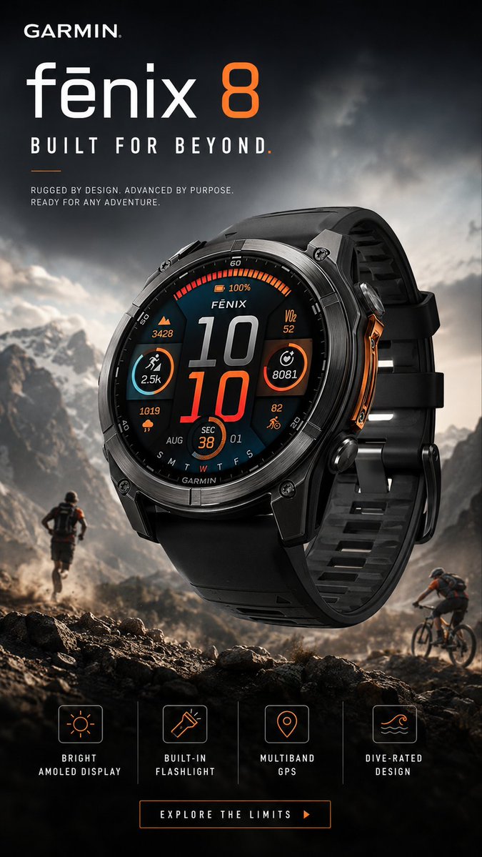 Garmin fēnix 8 Adventure Poster