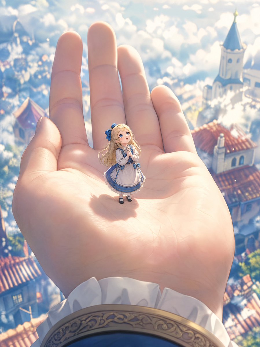 Tiny Anime Girl in Giant Hand