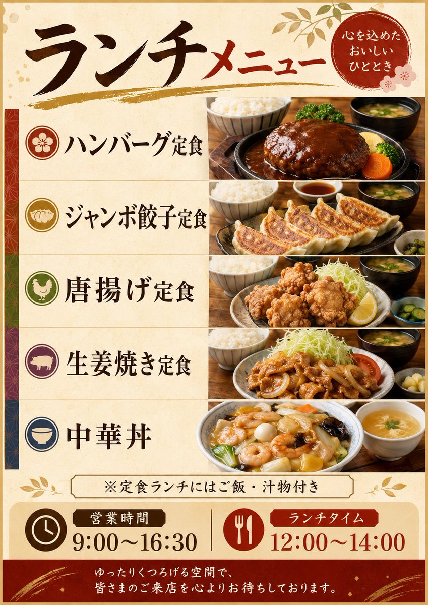 Japanese Lunch Menu Poster