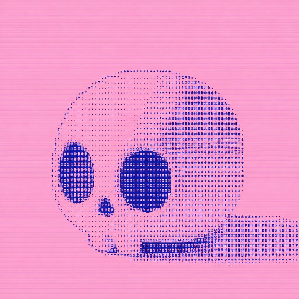 Dithered Pink Skull Pixel Art