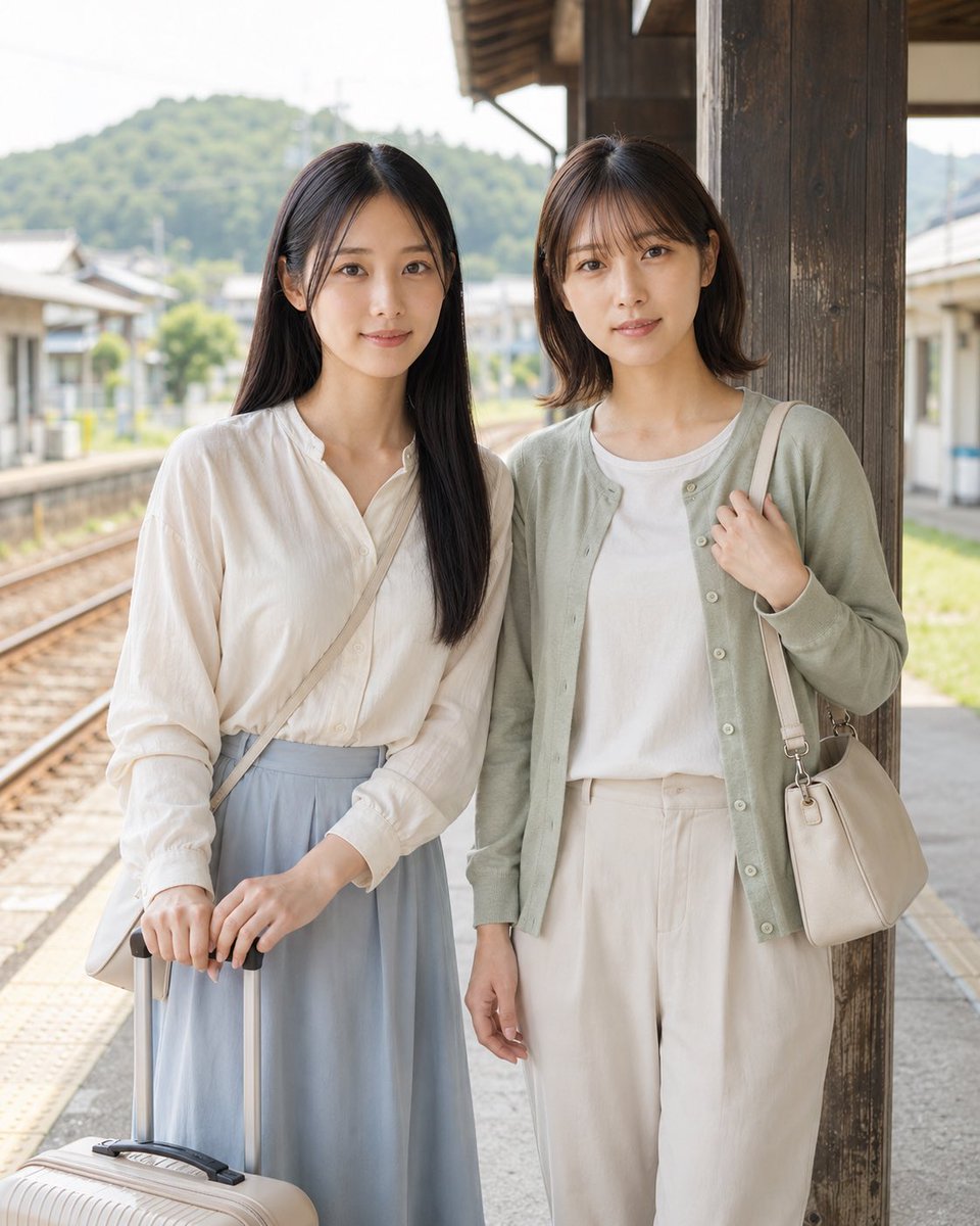 Two Reference Women at Train Station