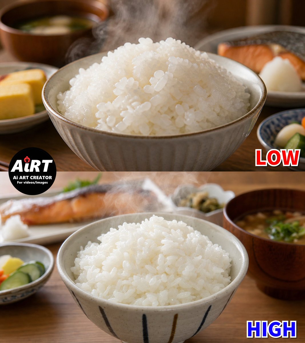 Low vs High Rice Quality Comparison