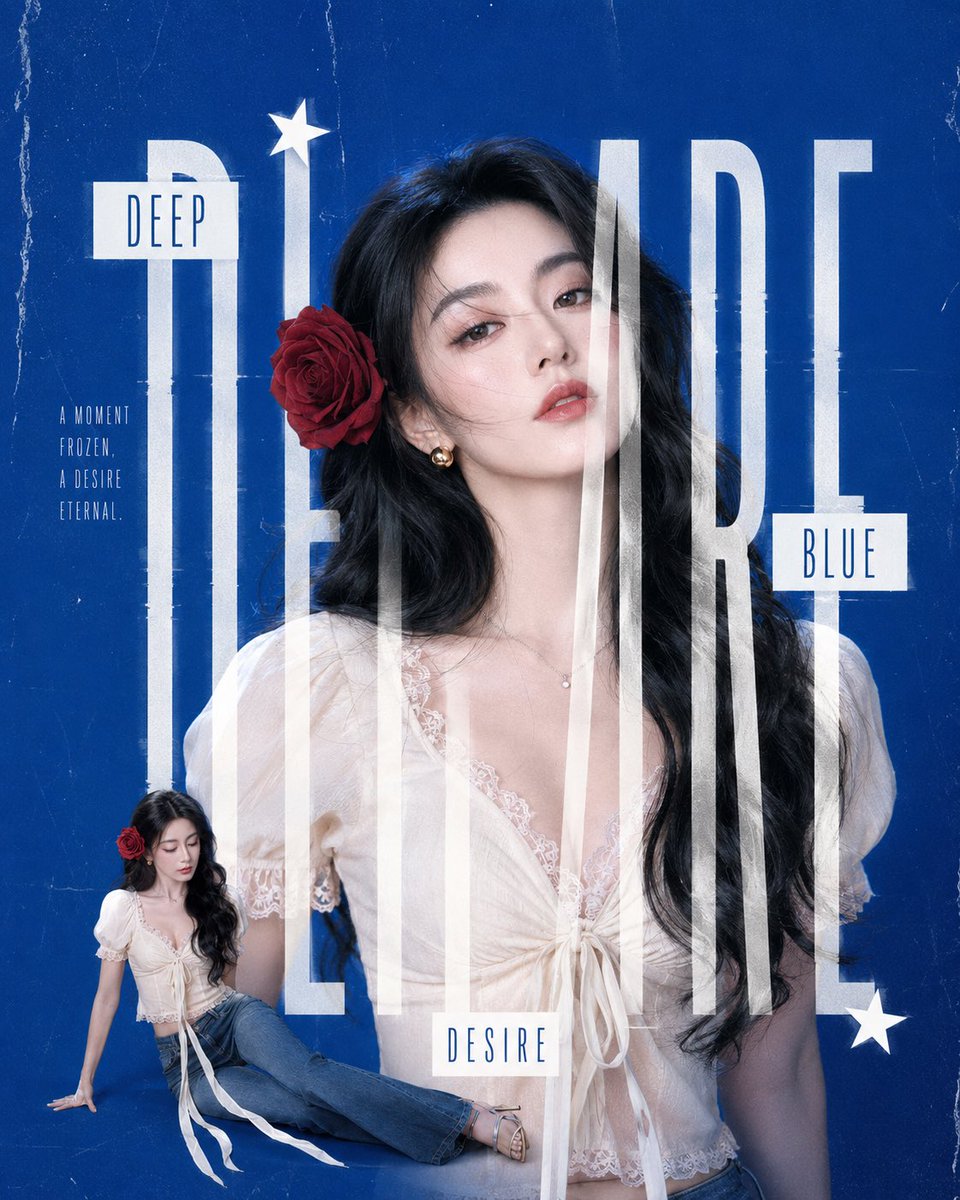 Deep Blue Desire Fashion Poster