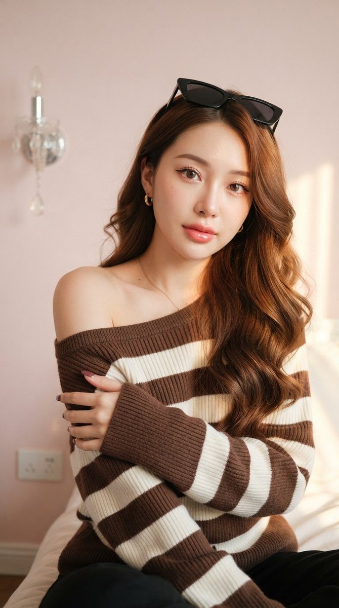 Profile / Avatar - Asian Woman in Striped Sweater - Image 3